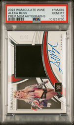 2022 Panini Immaculate Collection WWE Premium Memorabilia Autographs Alexa Bliss #PMABS /99 PSA 10