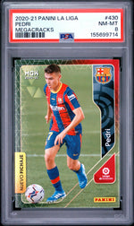 2020 Panini Megacracks La Liga Nuevo Fichaje Pedri #430 PSA 8
