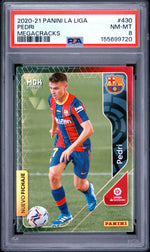 2020 Panini Megacracks La Liga Nuevo Fichaje Pedri #430 PSA 8