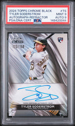 2024 Topps Chrome Black Autographs Autograph-Refractor Tyler Soderstrom #TS /150 PSA 9
