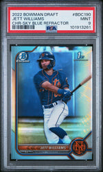 2022 Bowman Draft Sky Blue Refractor Jett Williams #BDC-190 PSA 9