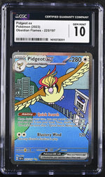 2023 Pokemon #225/197 Pidgeot ex Obsidian Flames CGC 10