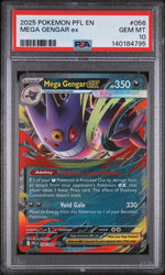 2025 Pokemon Mega Evolution Phantasmal Flames Mega Gengar Ex #056 PSA 10