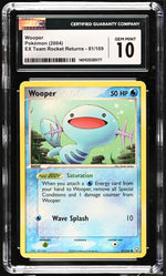 2004 Pokemon #81/109 Wooper EX Team Rocket Returns CGC 10