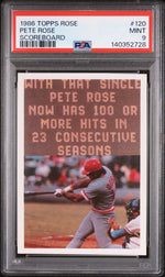 1986 Topps Pete Rose Set Scoreboard Pete Rose #120 PSA 9