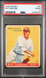 1933 Goudey Heads-Up Perce Malone #55 PSA 2