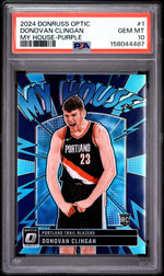 2024 Panini Donruss Optic My House Purple Donovan Clingan #1 PSA 10
