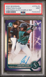 2022 Bowman Chrome Prospect Autograph Purple Refractor Jonatan Clase #CPAJCL /250 PSA 9