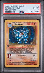 1999 Pokemon Base Set 1st Edition Holo Machamp #8 PSA 6