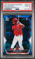 2023 Bowman Sapphire Chrome Prospect Nelson Rada #BCP132 PSA 10