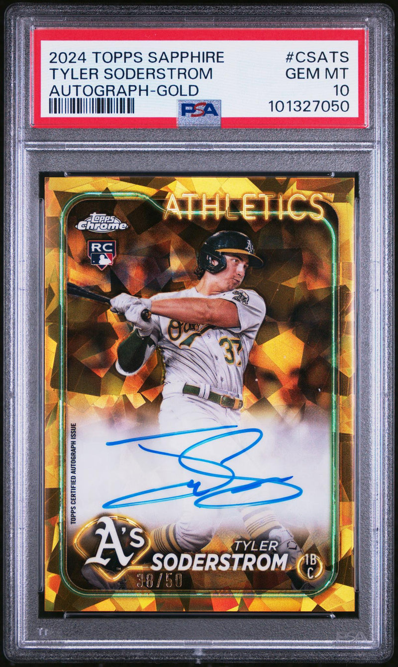 2024 Topps Chrome Sapphire Tyler Soderstrom Auto #CSATS /50 PSA 10