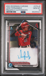 2024 Bowman Chrome Prospect Autograph Jose Fernandez #CPAJF PSA 10