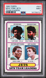 1980 Topps New York Jets Tl/Clark Gaines/Wesley Walker/Burgess Owens/Joe Klecko/(Checklist Back0 #507 PSA 9