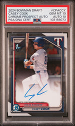 2024 Bowman Draft Casey Cook #CPA-CCY PSA 10