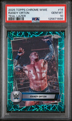 2025 Topps Chrome WWE Teal Lazer Randy Orton #14 /175 PSA 10