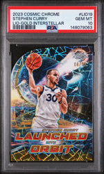 2023 Topps Cosmic Chrome Launched Into Orbit Gold Interstellar Stephen Curry #LIO19 /50 PSA 10
