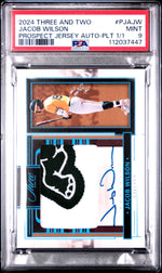 2024 Panini Three and Two Prospect Jersey Autographs Platinum Jacob Wilson #PJA-JW /1 1/1 PSA 9