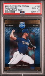 2023 Panini Elite Extra Edition Aspirations-Blue Paul Skenes #160 /349 PSA 10