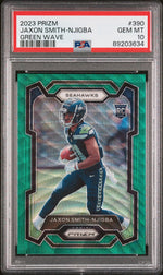 2023 Panini Prizm Prizms Green Wave Jaxon Smith-Njigba #390 PSA 10
