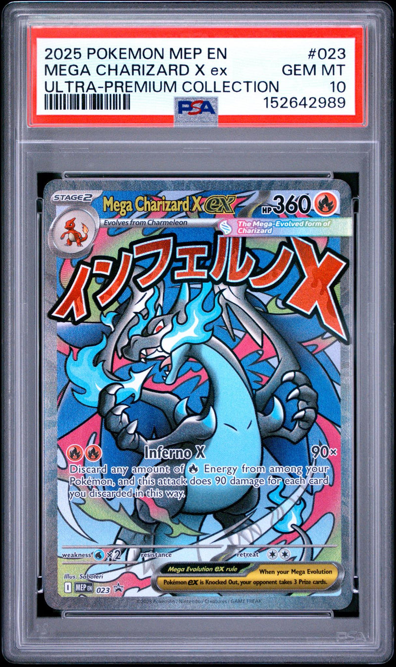 2025 Pokemon Mega Evolution Black Star Promo Ultra Premium Collection Mega Charizard X Ex #023 PSA 10