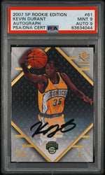 2007 SP Rookie Autograph Kevin Durant #61 PSA 9