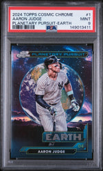 2024 Topps Chrome Cosmic Planetary Pursuit Earth Aaron Judge #1 PSA 9