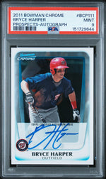 2011 Bowman Chrome Prospect Autograph Bryce Harper #BCP111 PSA 9