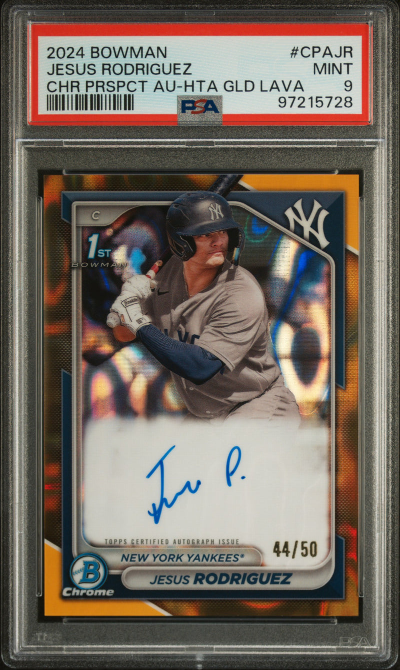 2024 Bowman Chrome Jesus Rodriguez #CPA-JR Gold Lava Auto /50 PSA 9