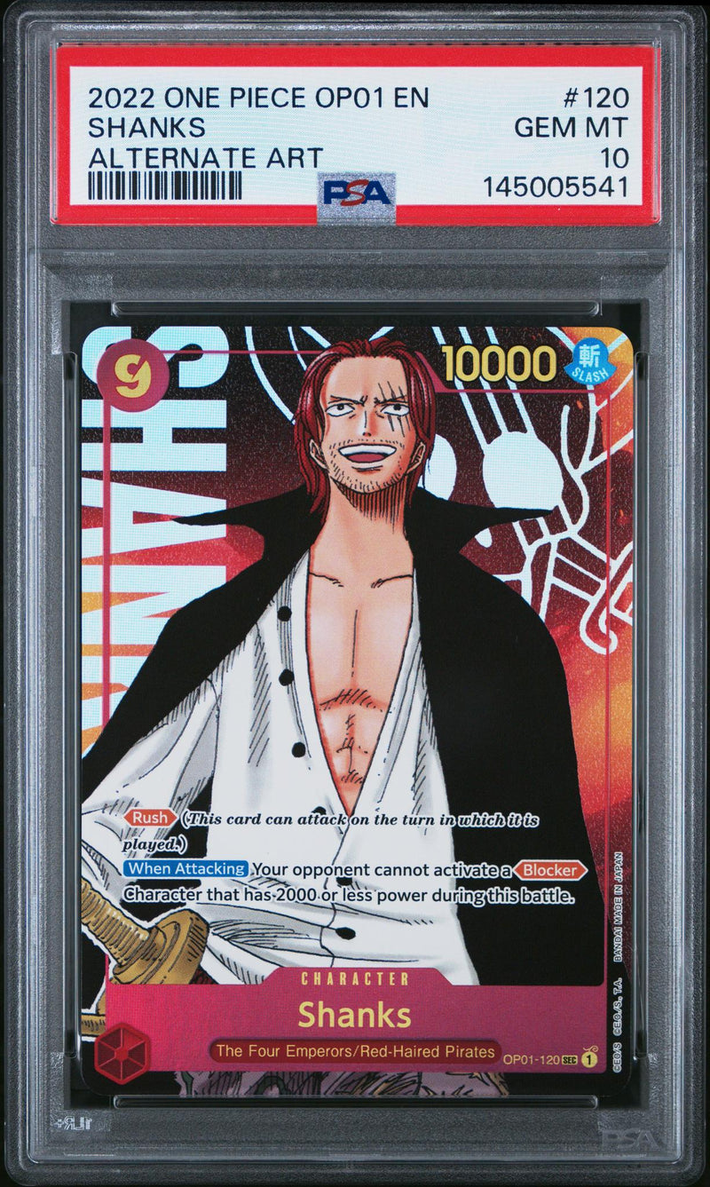 2022 One Piece Card Game Shanks #120 Alternate Art PSA 10