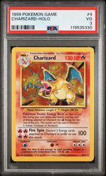 1999 Pokemon Base Set Holo Charizard #4 PSA 3