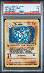 1999 Pokemon Base Set 1st Edition Holo Machamp #8 PSA 5