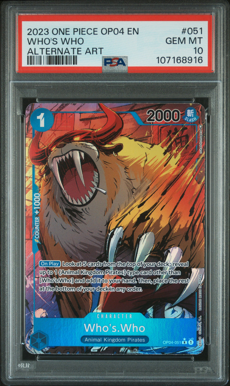 One Piece Card Game Who's-Who #051 Alternate Art PSA 10
