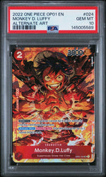2022 One Piece Romance Dawn Alternate Art Monkey D. Luffy #OP01024 PSA 10