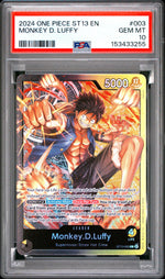 2024 One Piece Ultra Deck the Three Brothers Leader Monkey D. Luffy #ST13-003 PSA 10