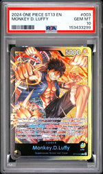 2024 One Piece Ultra Deck the Three Brothers Leader Monkey D. Luffy #ST13-003 PSA 10