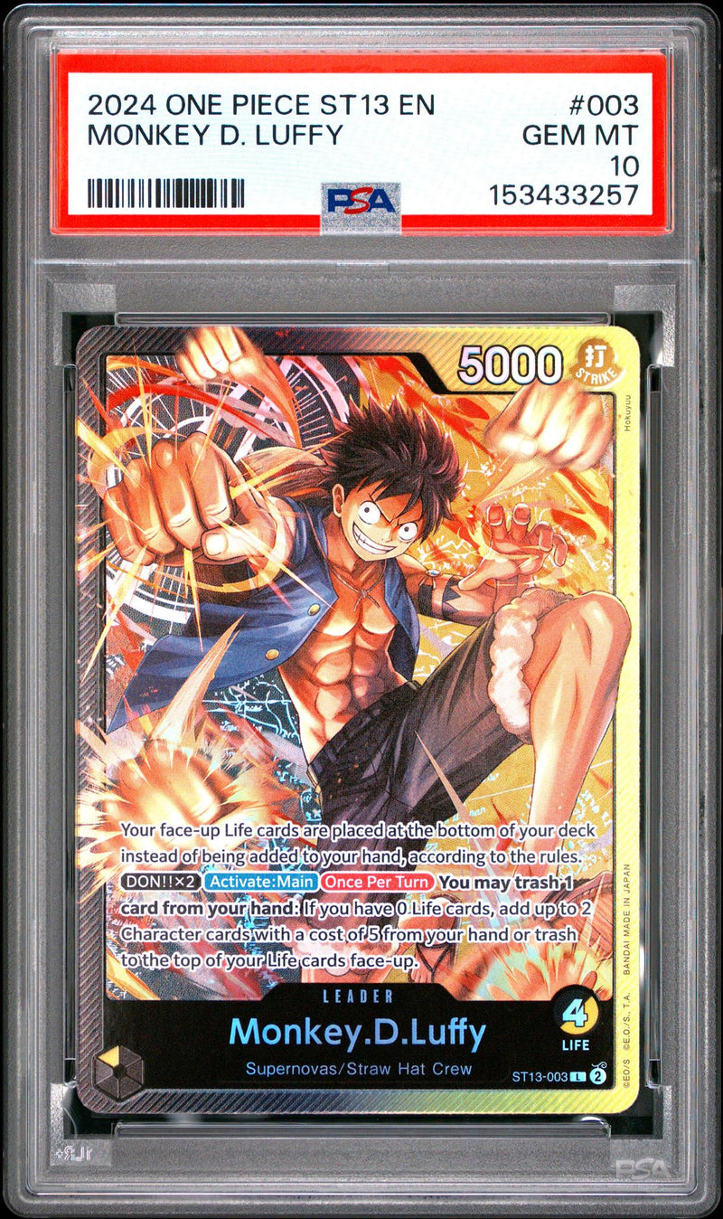 2024 One Piece ST13 Monkey D. Luffy #003 PSA 10