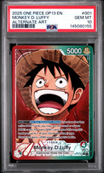 2025 One Piece Carrying On His Will Alternate Art Monkey D. Luffy #OP13001 PSA 10