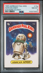 1985 Series 1 English Glossy (Back) Ashcan Andy #13a PSA 8