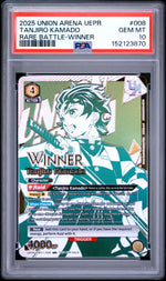 2025 Union Arena Uepr-Promos Rare Battle-Winner Tanjiro Kamado #008 PSA 10