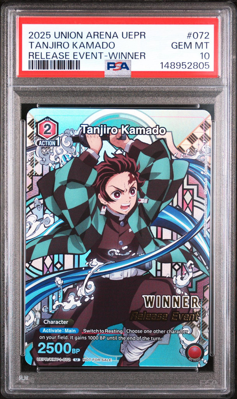 2025 Union Arena TCG Demon Slayer Kimetsu No Yaiba Release Event Tanjiro Kamado #UEPRKMY1072 PSA 10