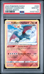 2023 Pokemon Sword and Shield Crown Zenith Radiant Charizard #020 PSA 10
