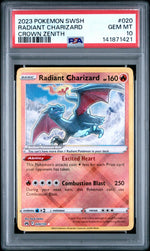 2023 Pokemon Sword and Shield Crown Zenith Radiant Charizard #020 PSA 10