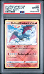 2023 Pokemon Sword and Shield Crown Zenith Radiant Charizard #020 /159 PSA 10