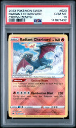 2023 Pokemon Sword and Shield Crown Zenith Radiant Charizard #020 PSA 10