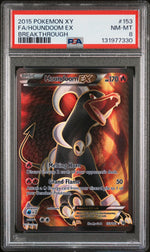 2015 Pokemon XY Breakthrough Houndoom Ex #153 PSA 8