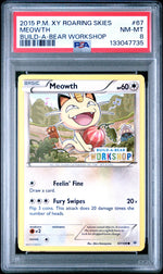 2015 Pokemon XY Roaring Skies Build A Bear Workshop Meowth #67 PSA 8