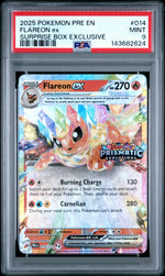 2025 Pokemon Scarlet and Violet Prismatic Evolutions Surprise Box Exclusive Flareon Ex #14 PSA 9