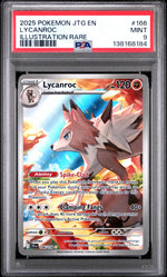 2025 Pokemon Scarlet and Violet Journey Together Illustration Rare Lycanroc #166 PSA 9