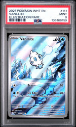 2025 Pokemon Scarlet and Violet White Flare Illustration Rare Vanillite #111 PSA 9