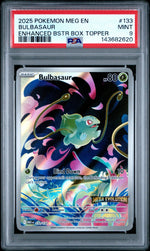2025 Pokemon Mega Evolution Enhanced Booster Box Topper Bulbasaur #133 PSA 9
